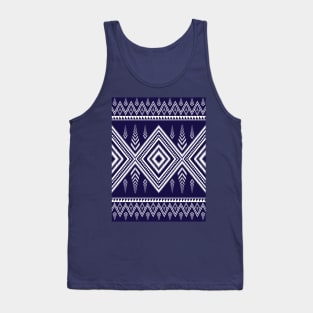 Beautiful tribal pattern in blue and white Tank Top